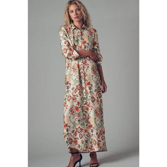 Urban Daizy - Boho Floral Button-Down Midi Dress - Picture 7 of 11